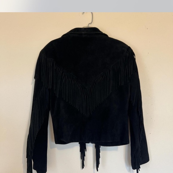 Wilsons Women's Suede Black Fringe Jacket - Picture 5 of 7